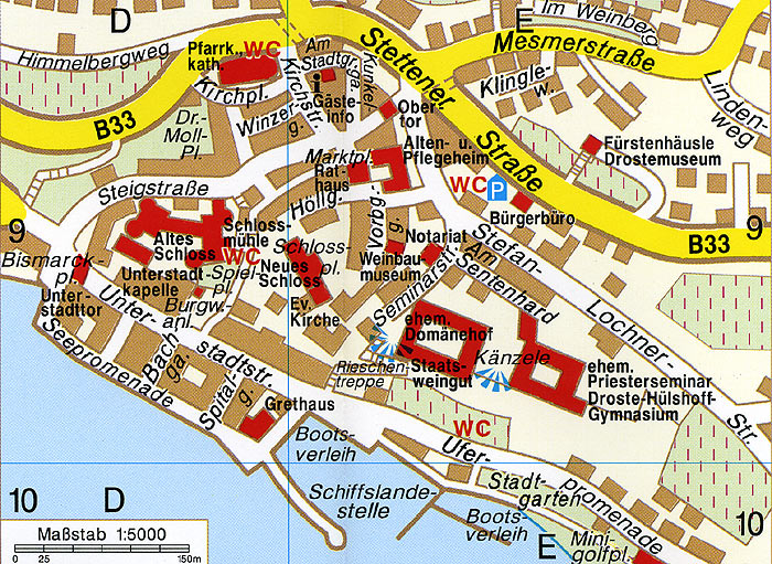 Stadtplan Meersburg Bodensee - Stadtplan, Stadtpläne, Landkarte